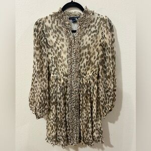 French Connection Leopard Print Long Sleeve Dress